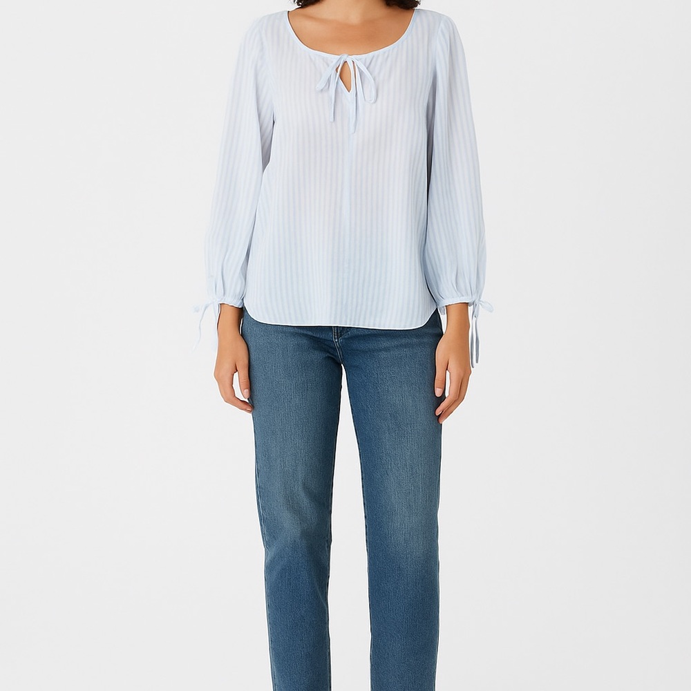 Gant Stripe L/S Tunic w Front And Sleeve Tie Detail.